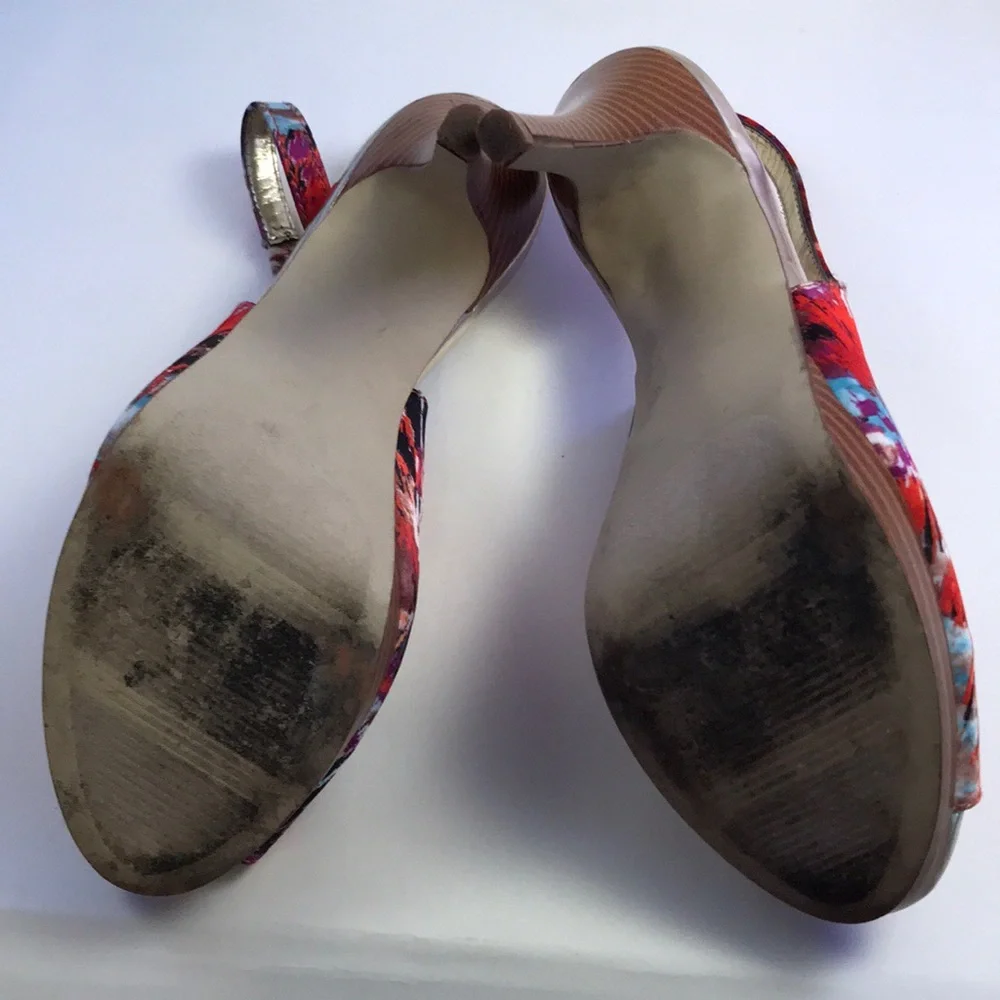 Style&Co. multicolor sling back peep toed shoes  7‎ - Picture 6 of 8